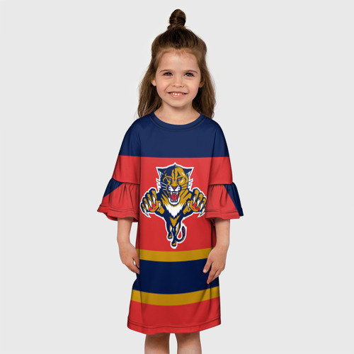 Детское платье 3D с принтом Florida Panthers, вид сбоку #3