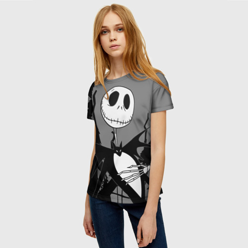 Женская футболка 3D с принтом Джек повелитель тыкв, фото на моделе #1