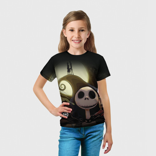 Детская футболка 3D с принтом Повелитель тыкв, вид сбоку #3