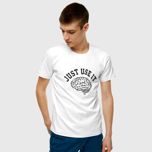 Мужская футболка с принтом Мозг, фото на моделе #1