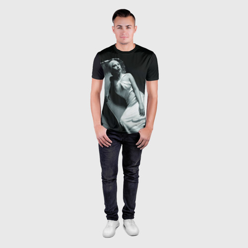 Мужская футболка 3D Slim с принтом Lady Gaga, вид сбоку #3