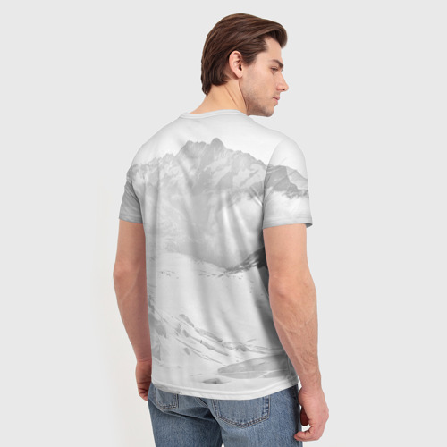 Мужская футболка 3D с принтом Спортсмен биатлонист, вид сзади #2