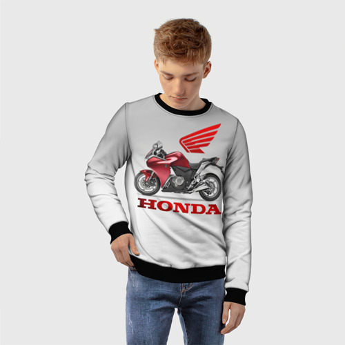 Детский свитшот 3D с принтом Honda 2, фото на моделе #1
