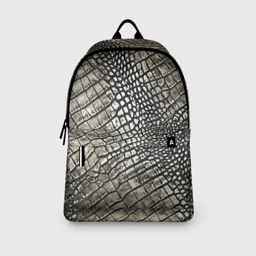 Рюкзак 3D с принтом Кожа крокодила, вид сбоку #3
