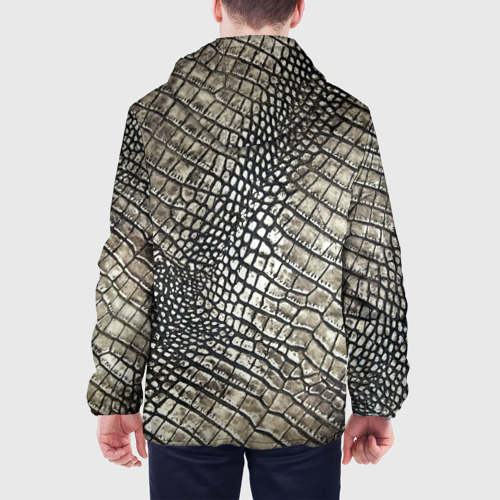 Мужская куртка 3D с принтом Кожа крокодила, вид сзади #2