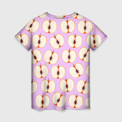 Женская футболка 3D с принтом Молодильные яблочки, вид сзади #1