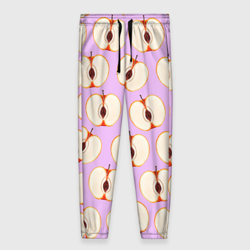 Женские брюки 3D с принтом Молодильные яблочки, вид спереди #2