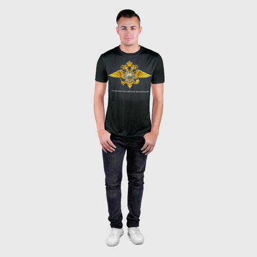 Мужская футболка 3D Slim с принтом Полиция Российской Федерации, вид сбоку #3