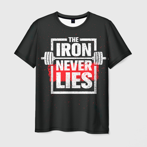 Мужская футболка 3D с принтом Bodybuilding: Железо не лжёт, вид спереди #2