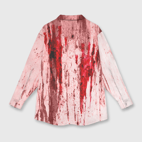 Женская рубашка oversize 3D с принтом Кроварые потёки, вид сзади #1