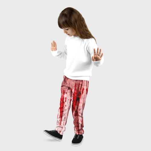 Детские брюки 3D с принтом Кроварые потёки, фото на моделе #1