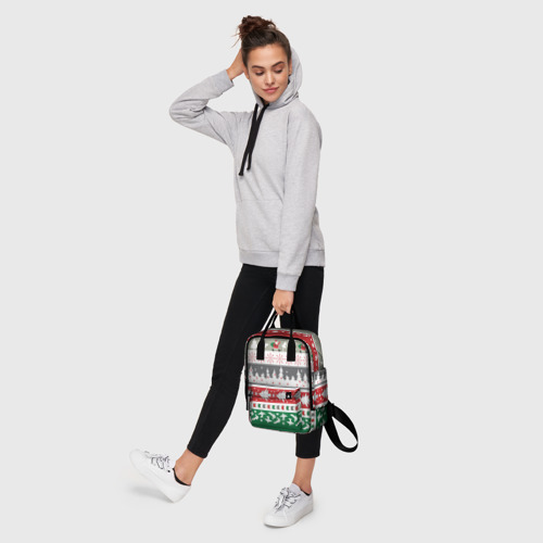 Женский рюкзак 3D с принтом Новогодний орнамент, фото #4