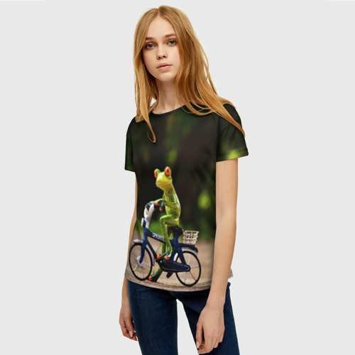 Женская футболка 3D с принтом Лягушка, фото на моделе #1