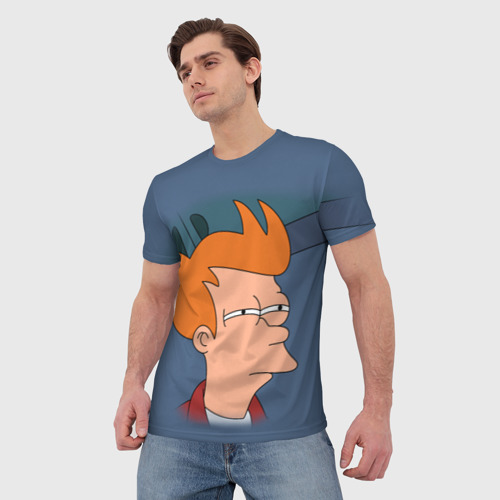 Мужская 3D футболка с принтом Фрай, фото на моделе #1
