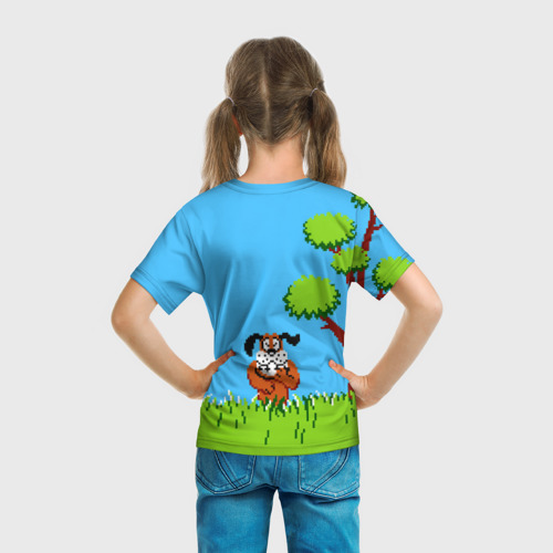Детская футболка 3D с принтом Утиная охота, вид сзади #2