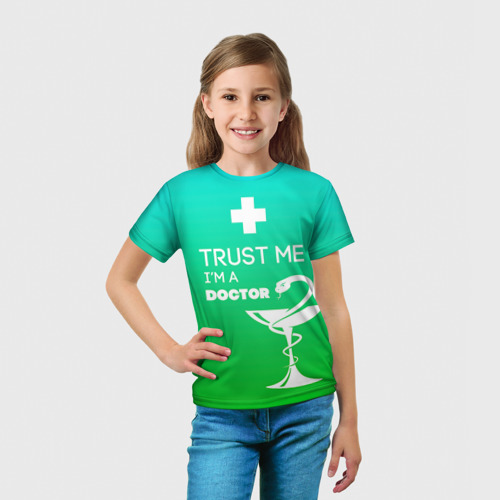 Детская футболка 3D с принтом Trust me, i'm a Doctor, вид сбоку #3