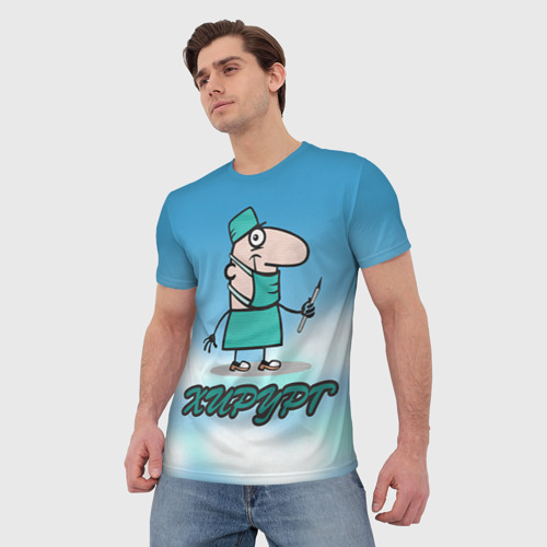 Мужская футболка 3D с принтом Хирург, фото на моделе #1