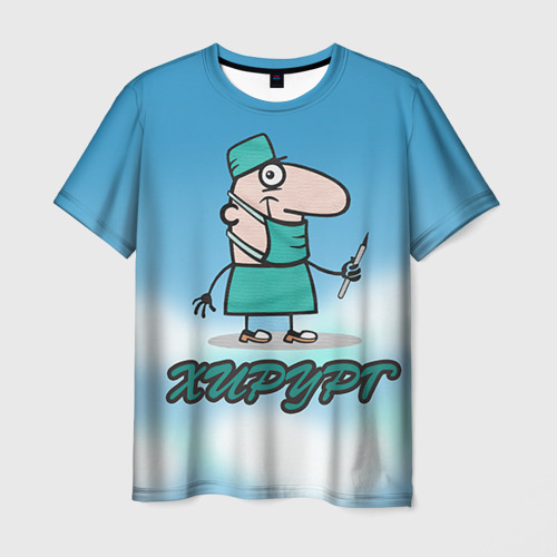 Мужская футболка 3D с принтом Хирург, вид спереди #2