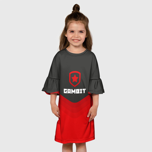 Детское платье 3D с принтом Gambit Gaming Uniform, вид сбоку #3