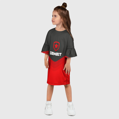 Детское платье 3D с принтом Gambit Gaming Uniform, фото на моделе #1
