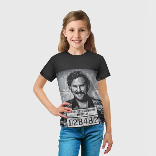 Детская футболка 3D с принтом Pablo Escobar, вид сбоку #3