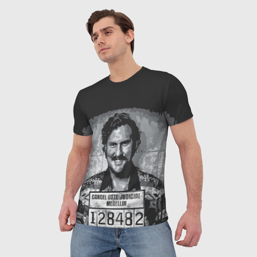 Мужская 3D футболка с принтом Pablo Escobar, фото на моделе #1