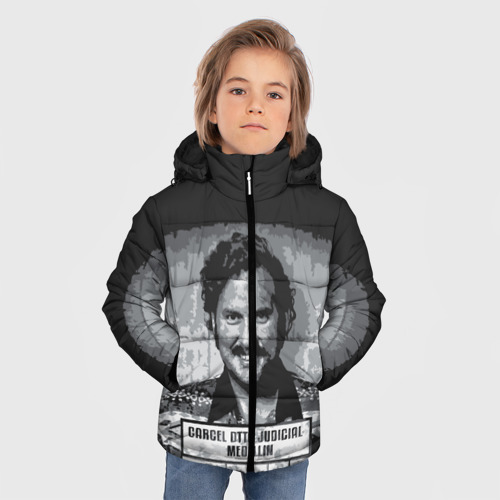 Зимняя куртка для мальчиков 3D с принтом Pablo Escobar, фото на моделе #1