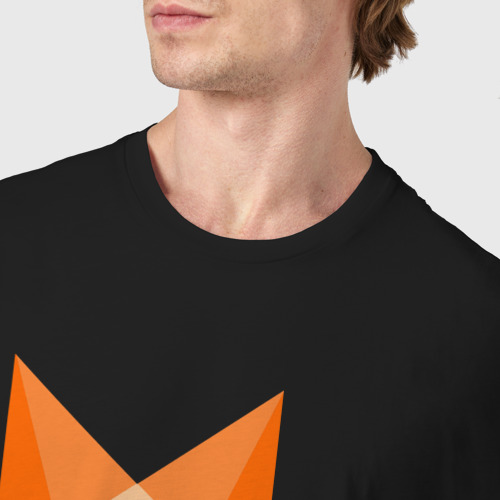 Мужская футболка хлопок с принтом Лиса минимализм, фото #4