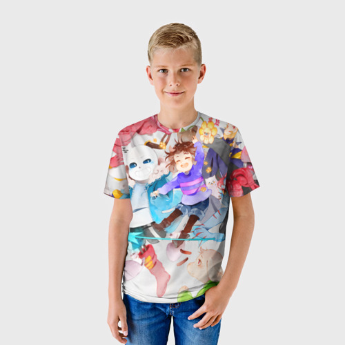 Детская футболка 3D с принтом Герои подземелья, фото на моделе #1
