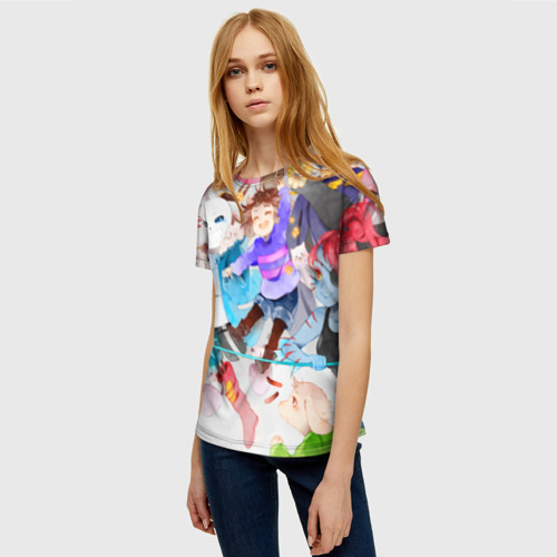 Женская футболка 3D с принтом Герои подземелья, фото на моделе #1