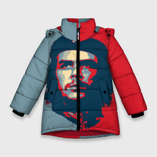 Зимняя куртка для девочек 3D с принтом Che Guevara, вид спереди #2