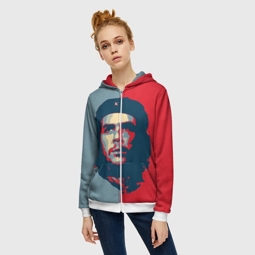 Женская толстовка 3D на молнии с принтом Che Guevara, фото на моделе #1