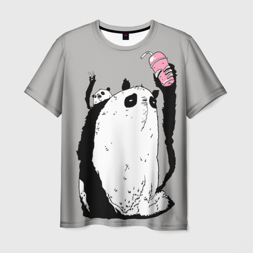 Мужская футболка 3D с принтом Panda, вид спереди #2