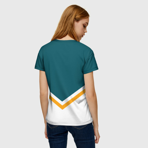 Женская футболка 3D с принтом San Jose Sharks, вид сзади #2