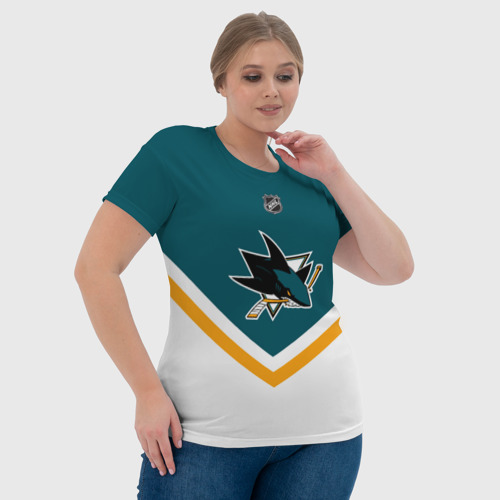 Женская футболка 3D с принтом San Jose Sharks, фото #4