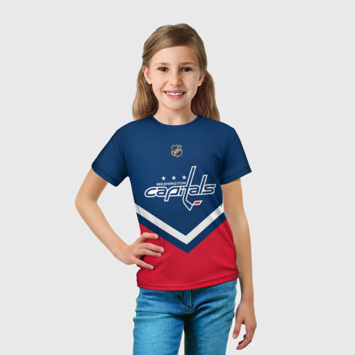 Детская футболка 3D с принтом Washington Capitals, вид сбоку #3