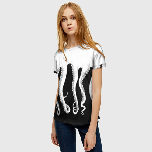 Женская 3D футболка с принтом Octopus, фото на моделе #1