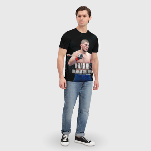 Мужская футболка 3D с принтом Хабиб Нурмагомедов, вид сбоку #3