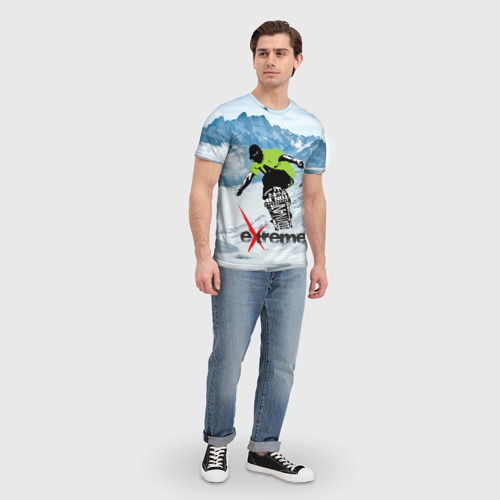 Мужская футболка 3D с принтом Extreme, вид сбоку #3