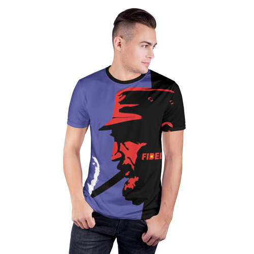 Мужская футболка 3D спортивная с принтом Fidel, фото на моделе #1