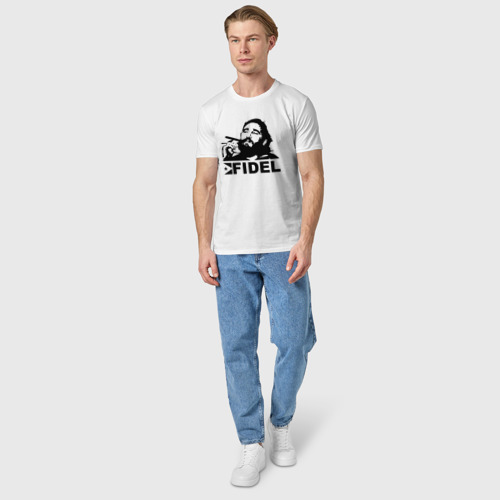 Мужская футболка хлопок с принтом Фидель, Кастро, вид сбоку #3