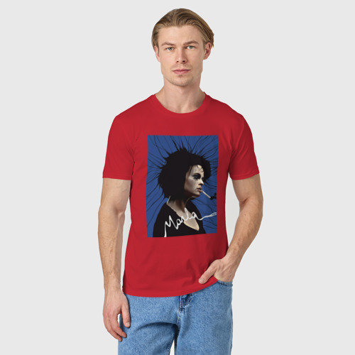 Мужская футболка хлопок с принтом Marla Singer, фото на моделе #1