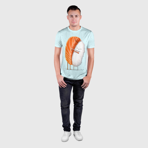 Мужская футболка 3D Slim с принтом Суши друзья, вид сбоку #3