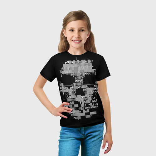 Детская футболка 3D с принтом Watch Dogs 2, вид сбоку #3