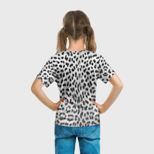 Детская футболка 3D с принтом Леопард, вид сзади #2