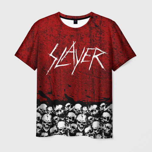 Мужская футболка 3D с принтом Slayer Red, вид спереди #2