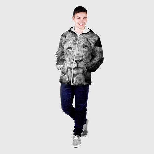 Мужская куртка 3D с принтом Лев, фото на моделе #1