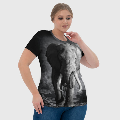 Женская футболка 3D с принтом Слон, фото #4