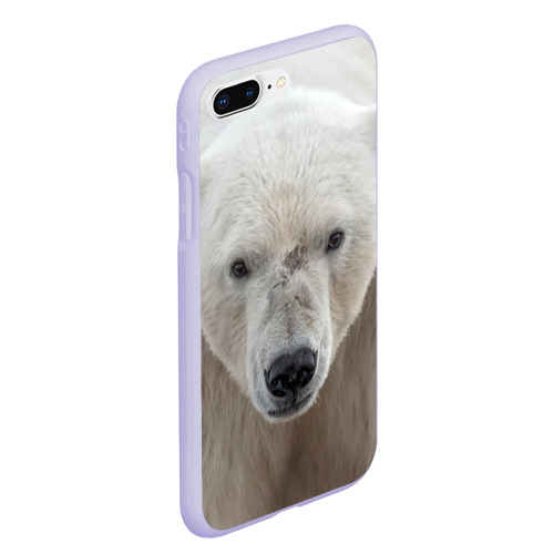Чехол для iPhone 7Plus/8 Plus матовый с принтом Белый медведь, вид сбоку #3