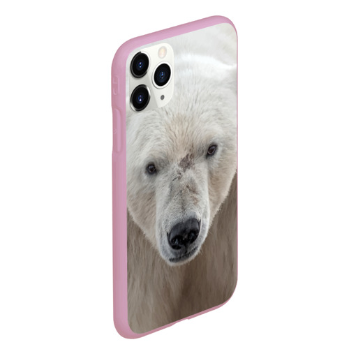 Чехол для iPhone 11 Pro Max матовый с принтом Белый медведь, вид сбоку #3